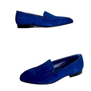 Manolo Blahnik Blue Suede Pitaka Loafers size 40